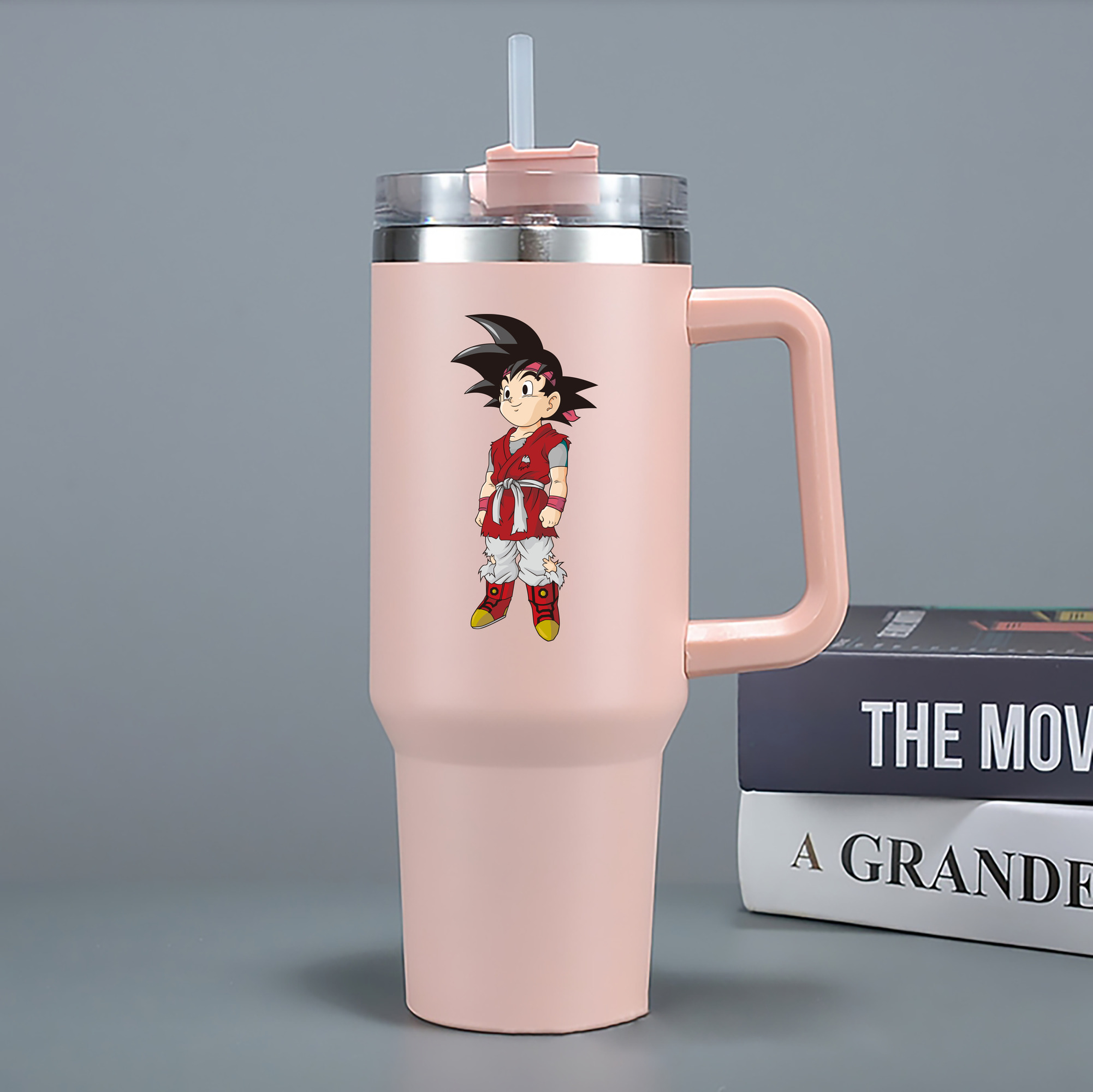 （画像用） ドラゴンボール 孫悟空（そん ごくう）Son Goku カカロット DRAGON BALL Kakarotto 1200mL車用タンブラー - クリスタルステッカー（プラスチックストロー付き）